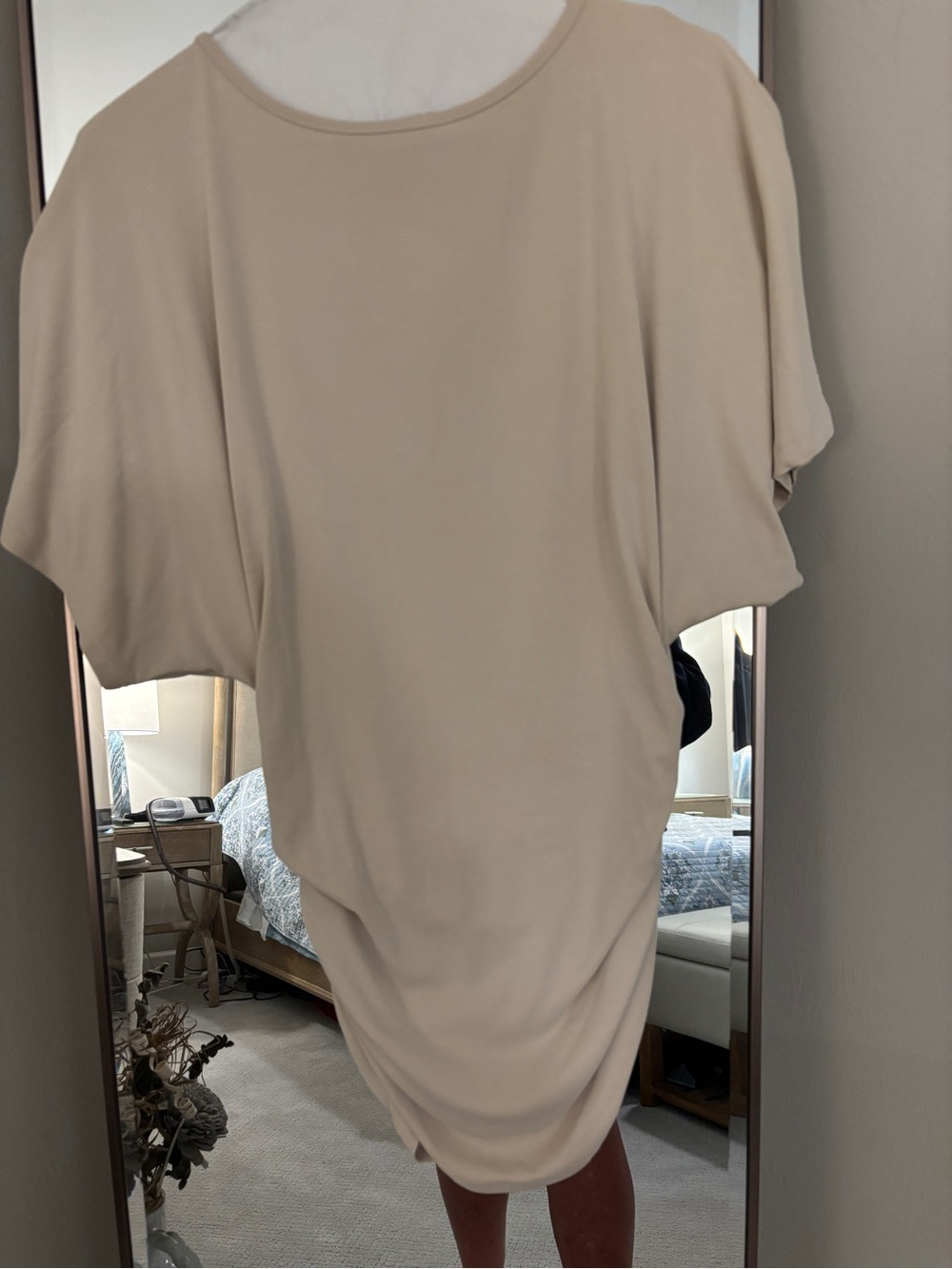 OGL Neutral Cream Draped Batwing Tunic